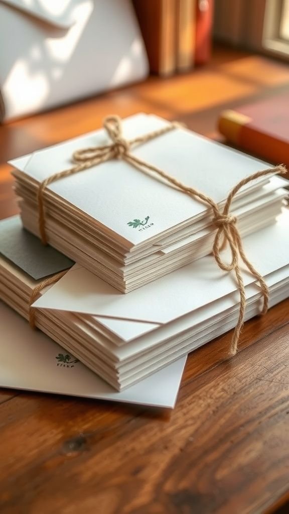 Colorful stamped stationery set with personal motifs