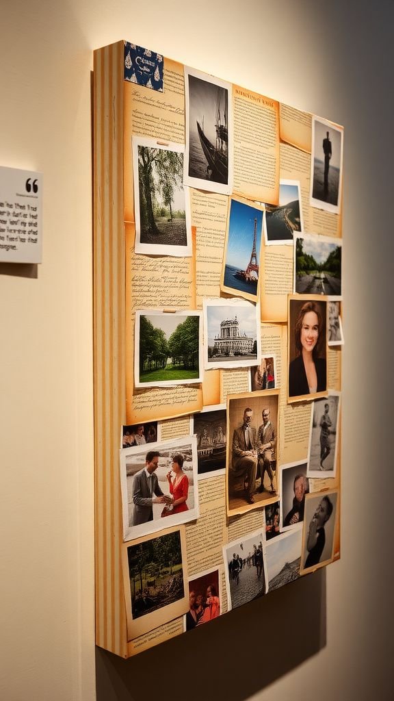 Mixed-photo collage on stretched canvas for wall display